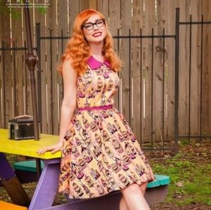 Pinup Girl Clothing Junebug Dress in Baton Rouge/Sherbet Orange XL